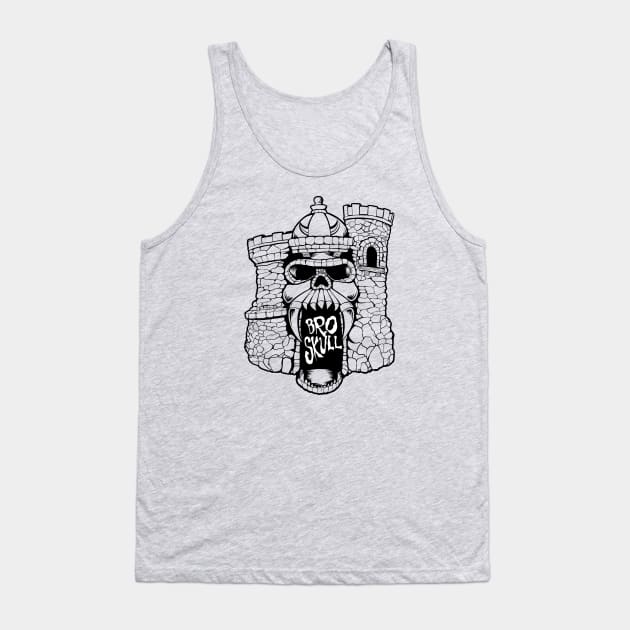 Broskull Logo V.2 Clear Castle with White Letters Tank Top by CastleBroskull